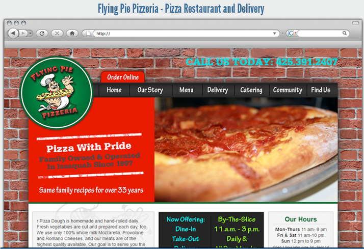 Flying Pie Pizza Web Design